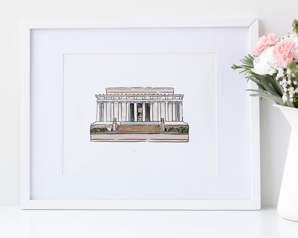 Lincoln Memorial watercolor art print (unframed)