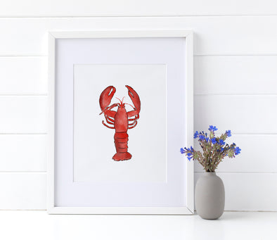 Lobster watercolor art print (unframed)