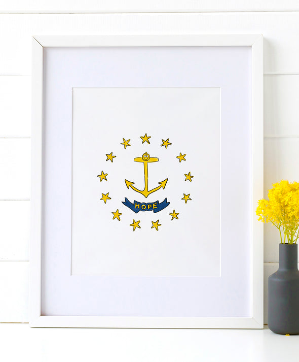 Iconic Rhode Island Hope watercolor art print (unframed)