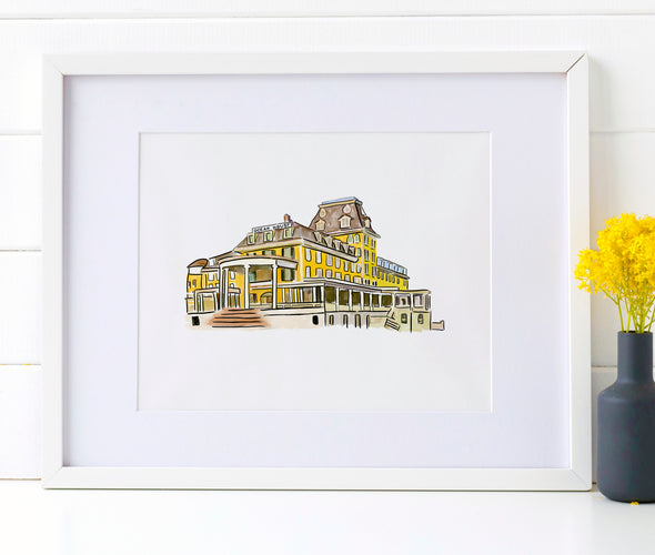 Ocean House Westerly Rhode Island watercolor art print (unframed)