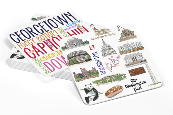 Iconic Washington DC Watercolor Paper Coasters - Set of 10