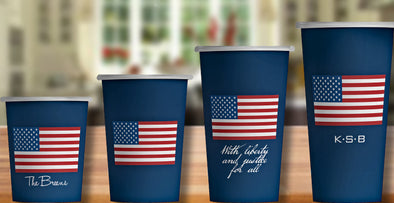 American Flag Paper Party Cups - Set of 12