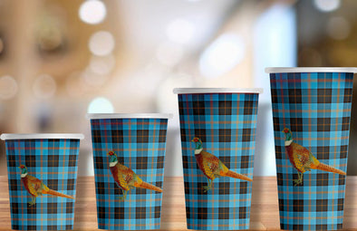 Angus Tartan Pheasant Hot/Cold Paper Party Cups - Set of 12