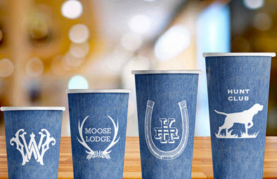 Denim Hot/Cold Paper Party Cups - Set of 12