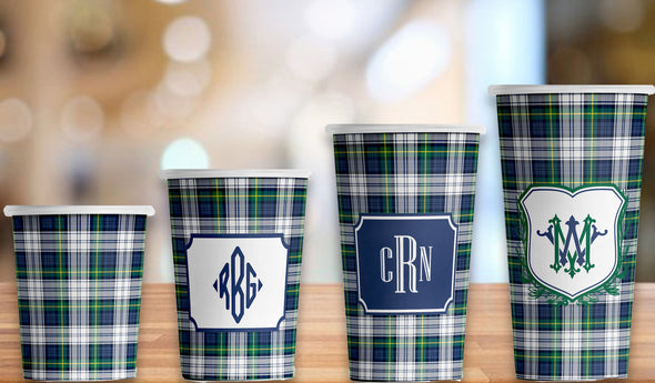 Dress Gordon Tartan Plaid Hot/Cold Paper Party Cups - Set of 12