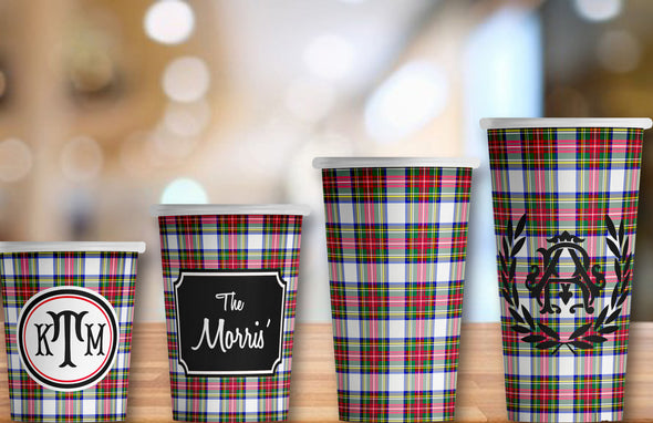 Dress Stewart Tartan Paper Cups - Set of 12