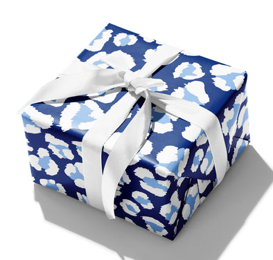 Blue Leopard Gift Wrap