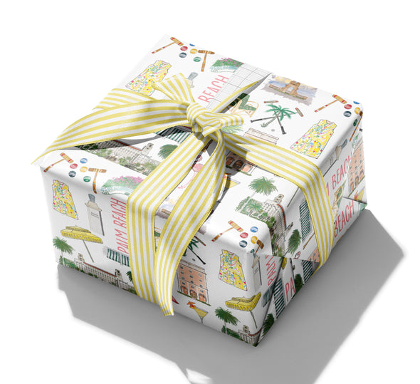 Iconic Palm Beach Watercolor Gift Wrap