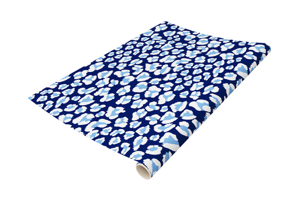 Blue Leopard Gift Wrap