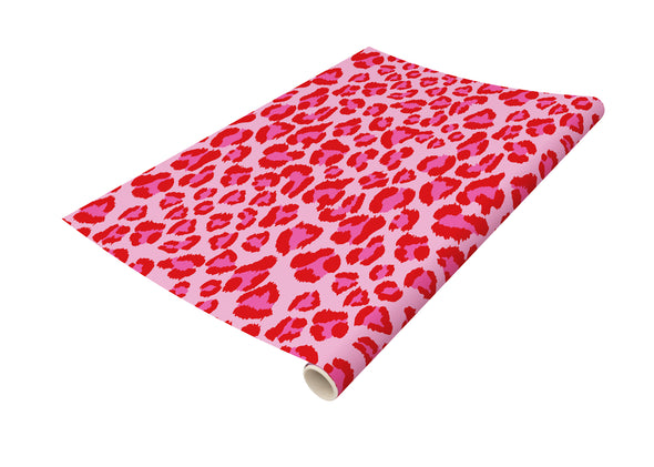 Red and Pink Leopard Gift Wrap