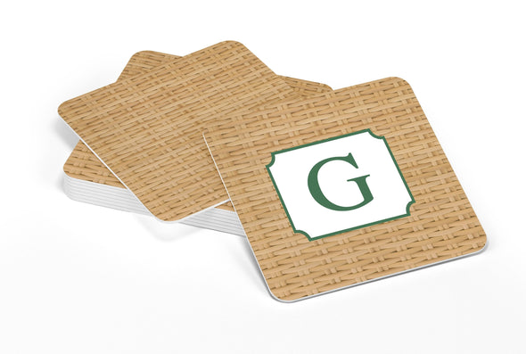 Wicker Print Paper Coasters - Set of 10