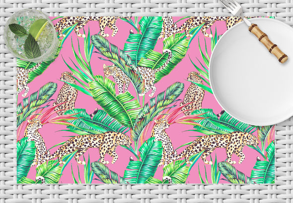 Pink Cheetah Disposable Paper Placemats - pad of 25