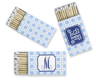 Blue Trellis Matches - 2 sizes