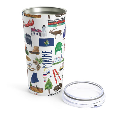 Iconic Maine Watercolor 20 ounce Stainless Steel Hot/Cold Cup