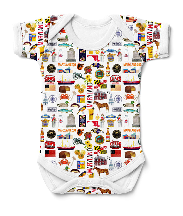 Iconic Maryland Baby Onesie Bodysuit