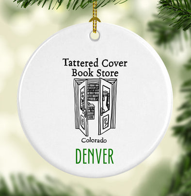 Iconic Denver Tattered Cover Book Store Porcelain Ornament
