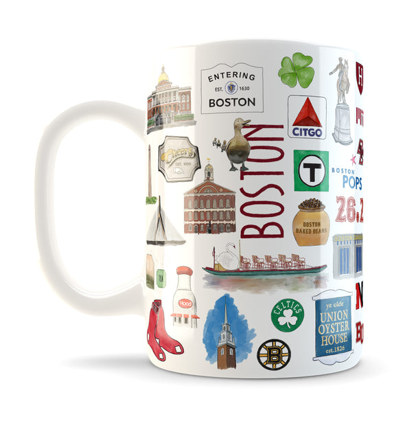 15 oz Iconic Boston Watercolor Mug