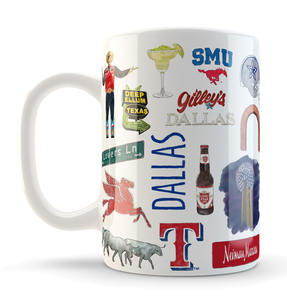 15 oz Iconic Dallas Texas Watercolor Mug