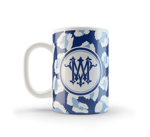 15 oz Blue Leopard Mug