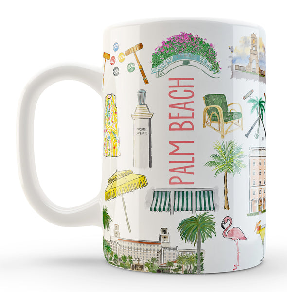 15 oz Iconic Palm Beach Watercolor Mug