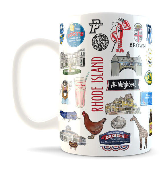 15 oz. Iconic Rhode Island Watercolor Mug