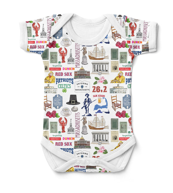 Iconic Massachusetts Baby Onesie Bodysuit