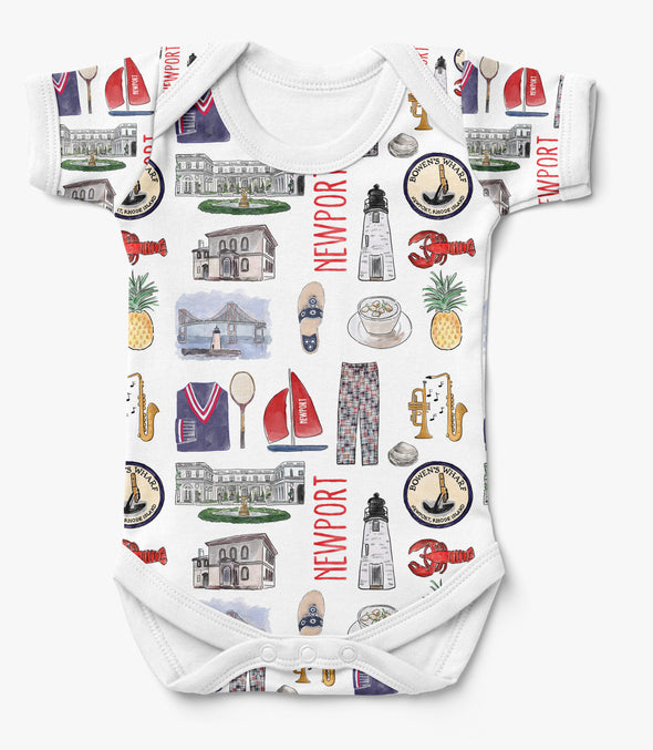 Iconic Newport RI Baby Onesie Bodysuit