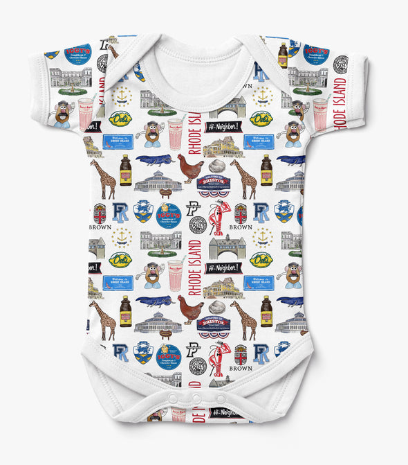 Iconic Rhode Island Baby Onesie Bodysuit