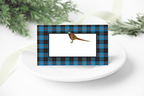 Angus Tartan Pheasant Place Cards