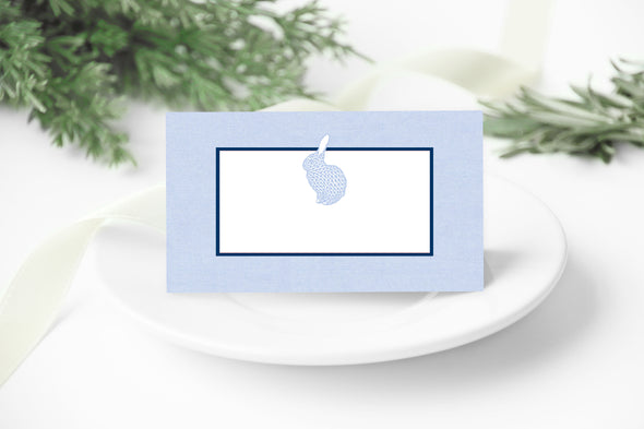 Blue Chambray Bunny Place Cards