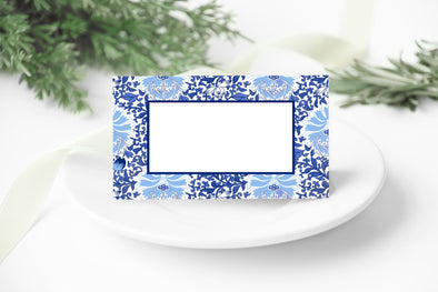 Blue Chinoiserie Floral Place Cards