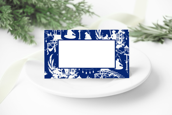 Navy Chinoiserie Place Card