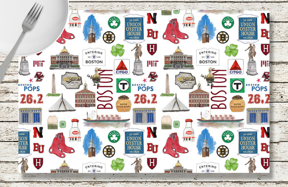 Iconic Boston Disposable Paper Placemats