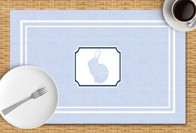Blue Chambray Bunny Disposable Placemats