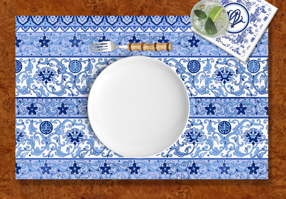 Chinoiserie Blues Disposable Placemats