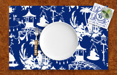 Navy Chinoiserie Disposable Placemats