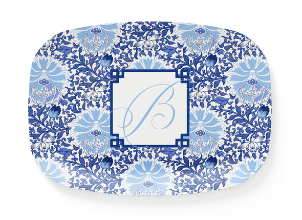Blue Chinoiserie Floral Thermosaf Platter