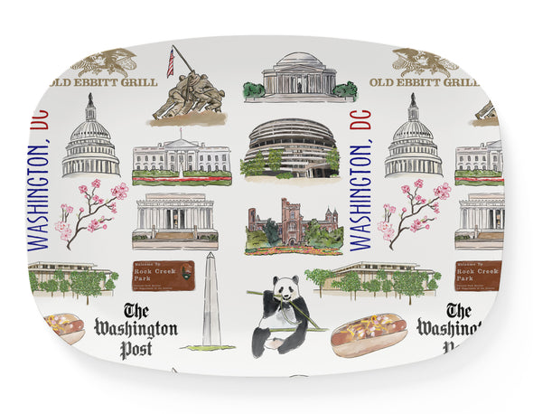 Iconic Washington DC Watercolor Thermosaf Platter