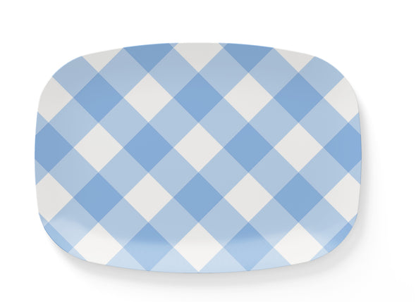 Blue Gingham Thermosaf Platter
