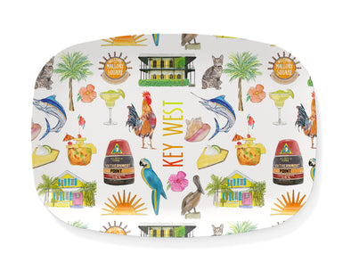 Iconic Key West Watercolor Thermosaf Platter