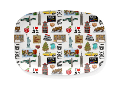 Iconic New York City Watercolor Thermosaf Platter