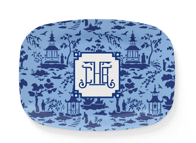 Blue Pagoda Chinoiserie Thermosaf Platter