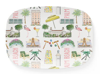 Iconic Palm Beach Watercolor Thermosaf Platter