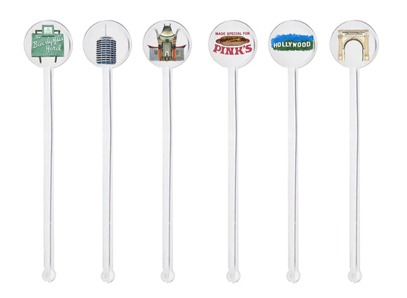 Iconic Los Angeles Swizzle Sticks - Set of 12