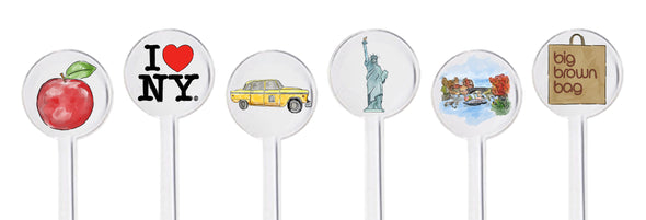 Iconic New York City Swizzle Sticks - Set of 12