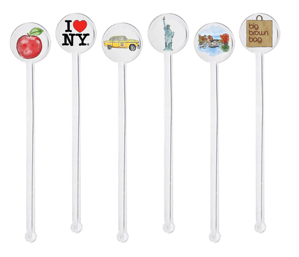 Iconic New York City Swizzle Sticks - Set of 12