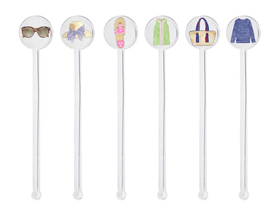 Summer Prep Clothing Swizzle Sticks - Set of 10