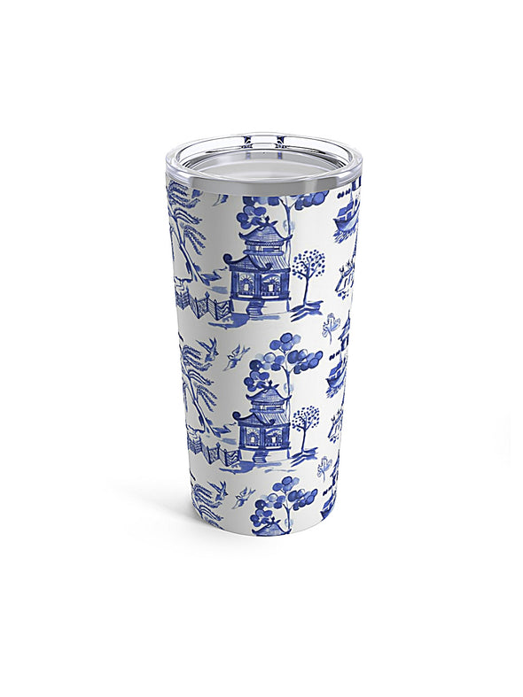 20 oz Blue Willow Stainless Steel Tumbler