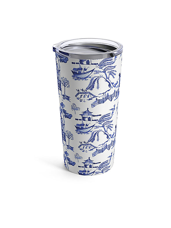 20 oz Blue Willow Stainless Steel Tumbler