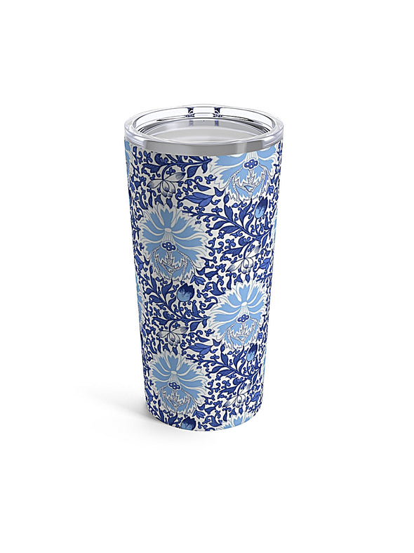 Blue Chinoiserie Flowers 20 ounce Stainless Steel Hot/Cold Cup